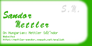 sandor mettler business card